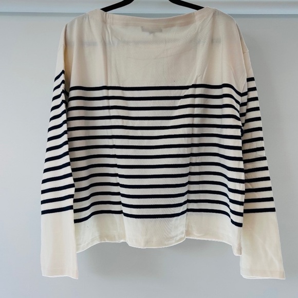 NWT J.Crew Mariner Cloth Embroidered Long-Sleeve T-Shirt in Stripe - Picture 4 of 5